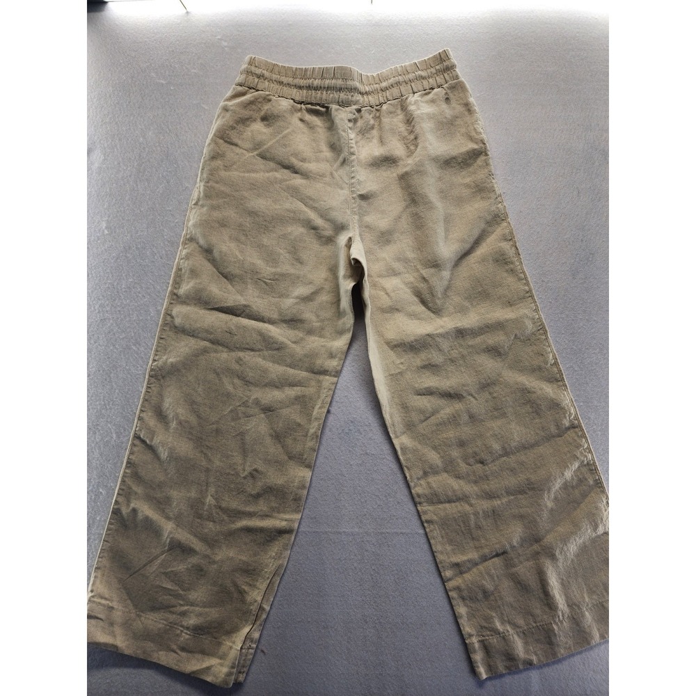 Tommy Bahama Womens Small Beige Linen Wide Leg Drawstring Elastic Waist Pants - Picture 7 of 10